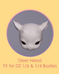 1/6 Deer Head (peach, nude, in stock) 1/6 Deer Head (peach, nude, in stock)