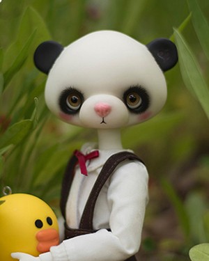 27cm Girl Panda Head - Click Image to Close