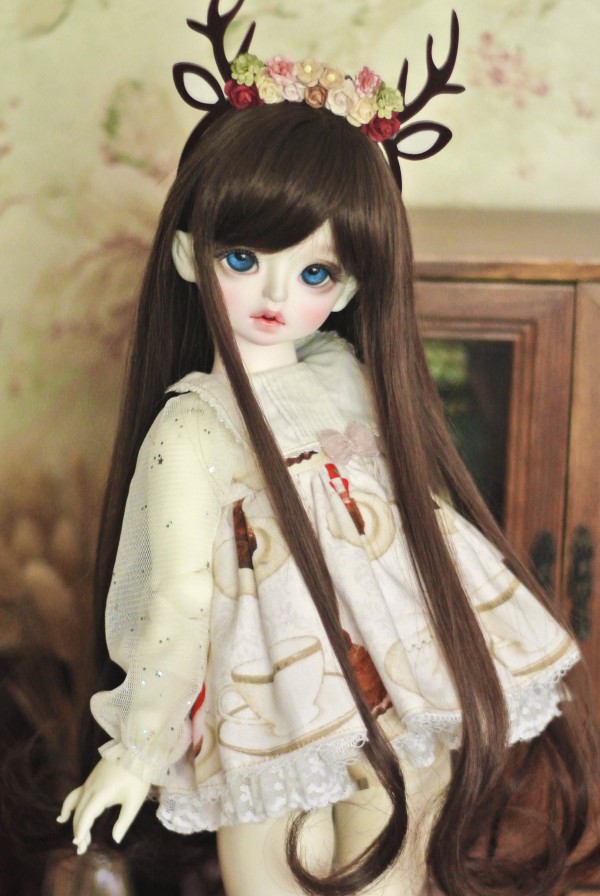 2-Wig Set Brown&Dark Brown Yo-SD 1/6 BJD BB SD Doll Super Dollfie BOB Wig 